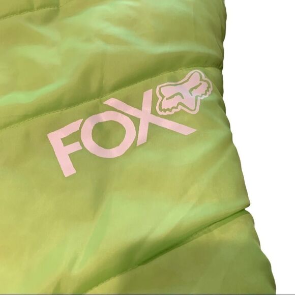 FOX Puffy Vest Light Green Snap Closure - Picture 3 of 10